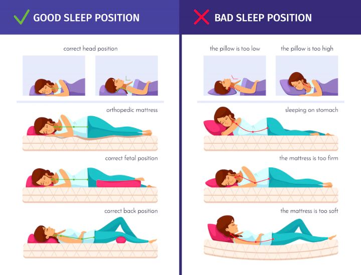 good sleeping posture can help with posture improvement