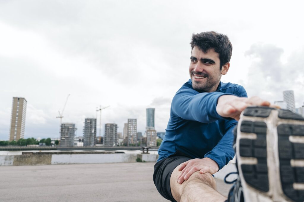 Man Runs in the City to Stay Fit and Healthy